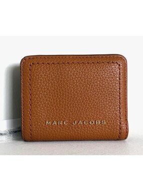 New Marc Jacobs Compact Bifold Wallet Leather Smoked Almond